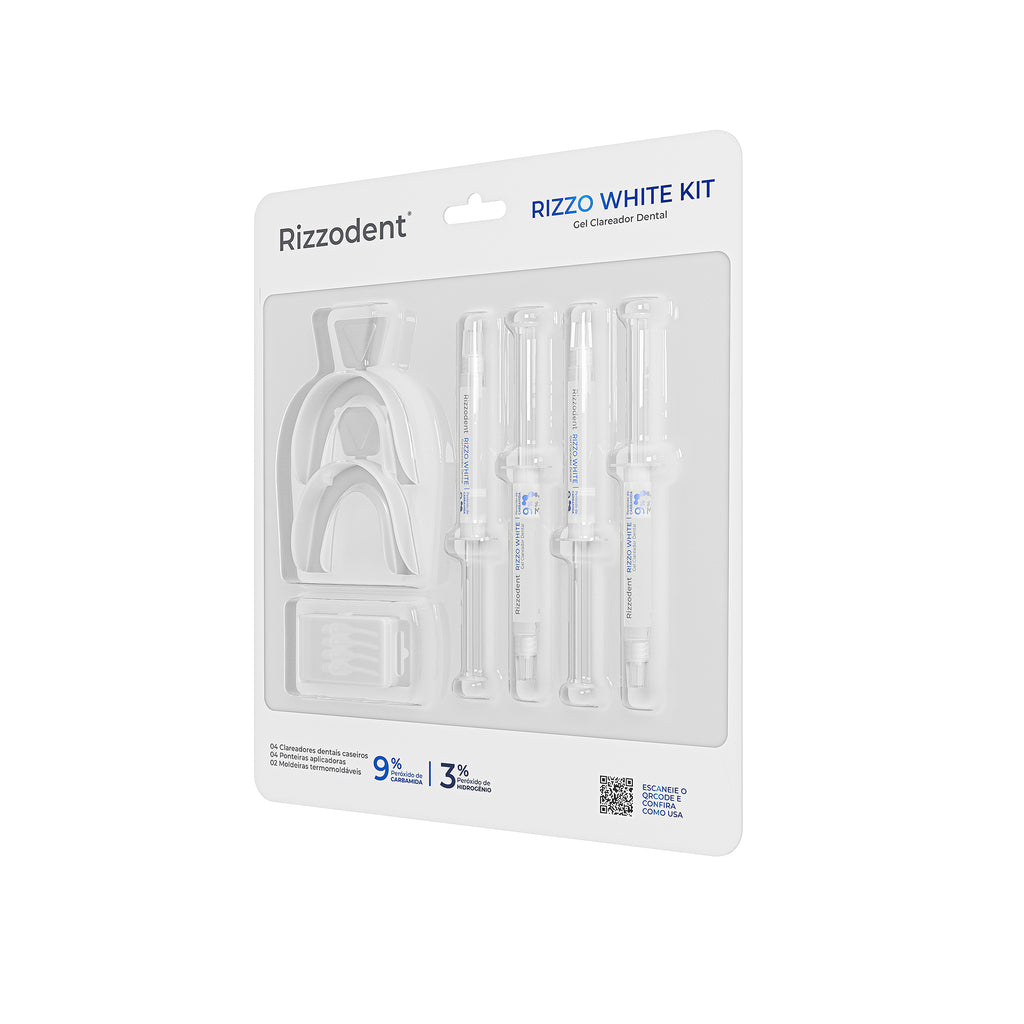 Kit Clareador Dental Doméstico Rizzo White - Peróxido de Hidrogênio 3%