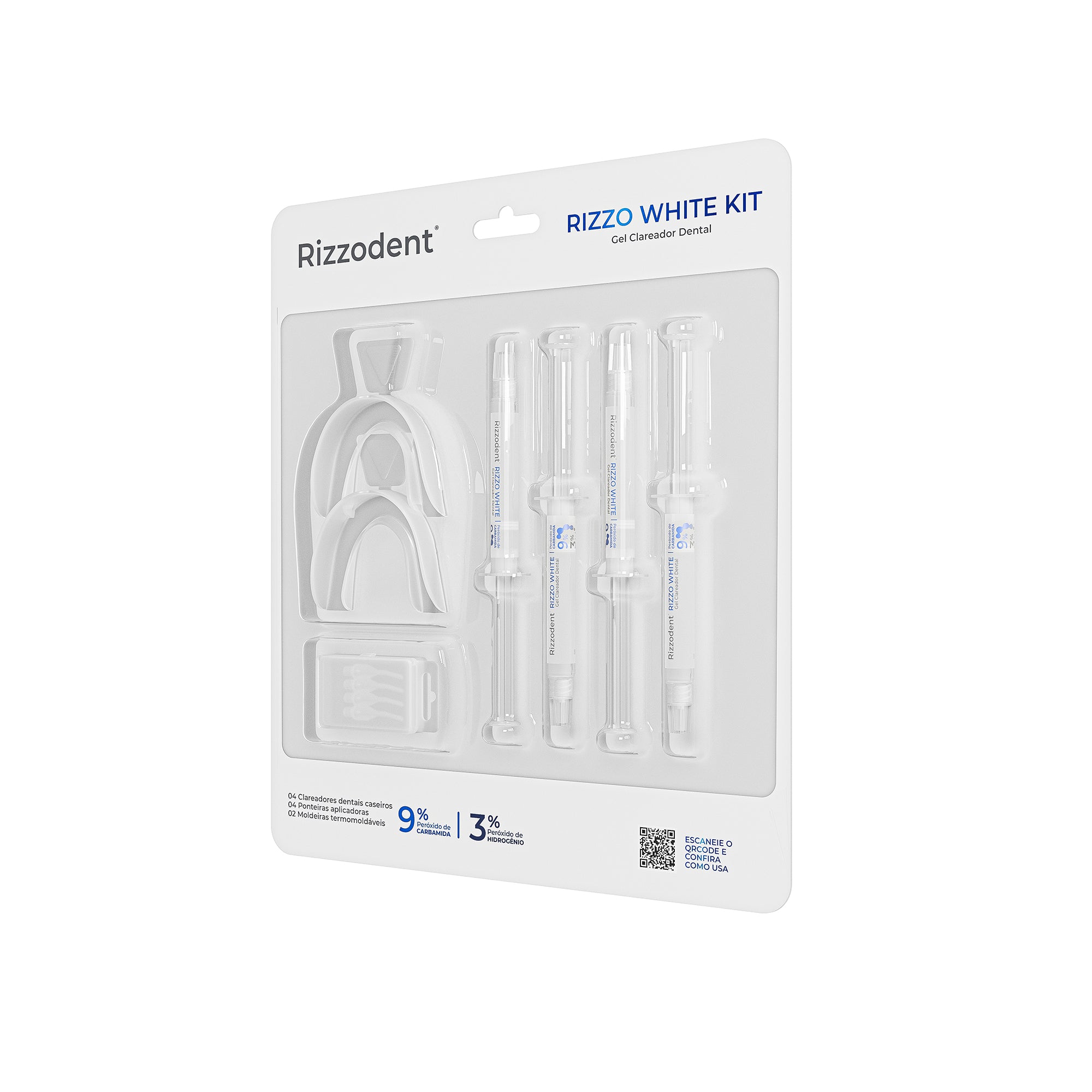 Kit Clareador Dental Doméstico Rizzo White - Peróxido de Hidrogênio 3%